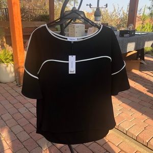 Black and White Calvin Klein Blouse Small